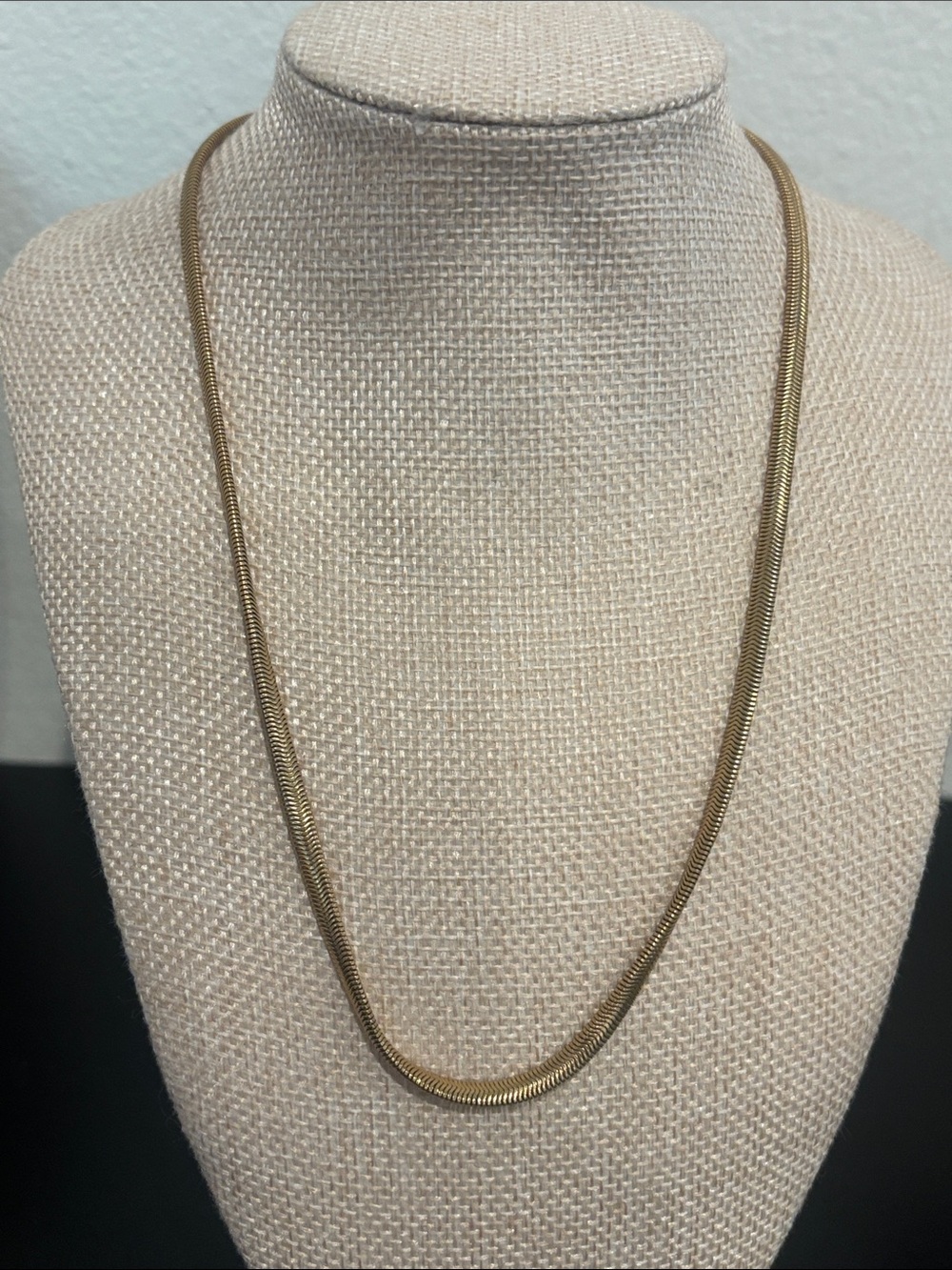 Classic Gold Herringbone Chain Necklace - Women's Jewelry